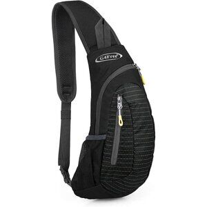 Women Black Sling Shoulder Backpack Small Cross Body Chest Backpack